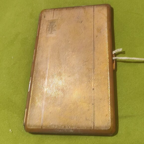Antique Vintage 1930's England Gold Tone Cigarette Case - Picture 5 of 7